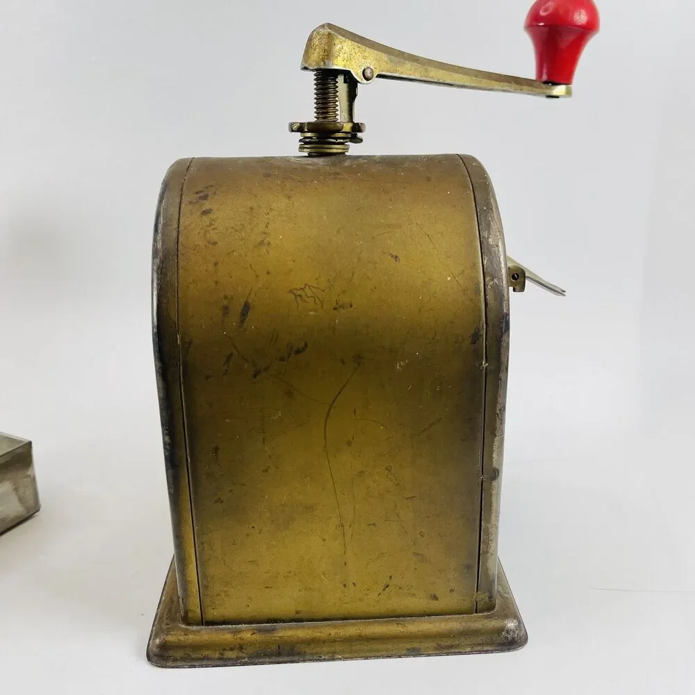 Vintage Mocca Hand Crank Coffee Grinder Mill Antique Brass Finish Germany